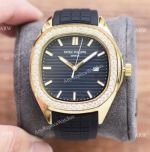 Copy Patek Philippe Aquanaut Men in Yellow Gold Inlaid with Diamonds